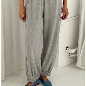 NWT Le Bon Shoppe Pointelle Balloon Pants - Melange Grey - Size L